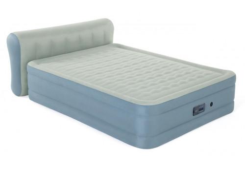 BestWay 69060 Двухспальная надувная кровать 152х229х79см со спинкой, встр.насос