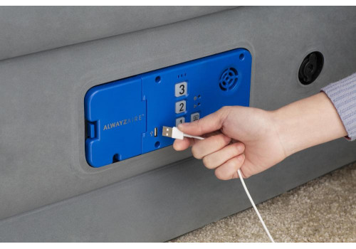 BestWay 67706 Двухспальная кровать 152х203х46см встр.насос 220В с автоподкачкой, до 300кг